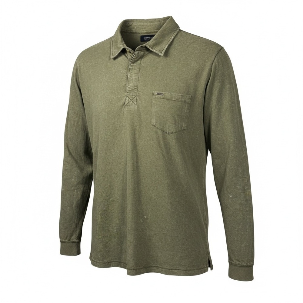 Buffalo David Bitton Men's Kimmy Long-Sleeved‎ Polo Top w/ Pocket green size L